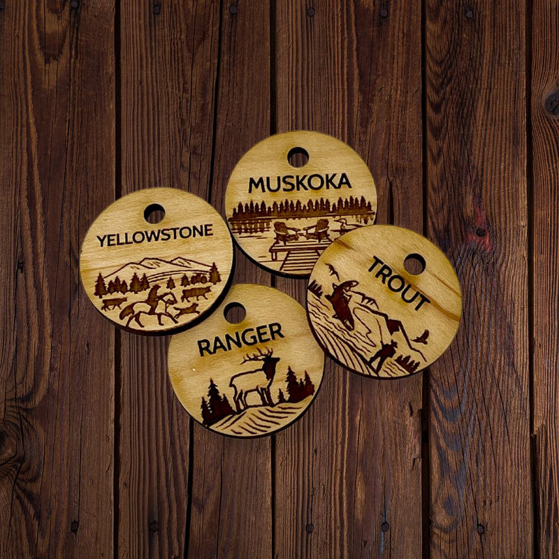 Load image into Gallery viewer, Personalized Wooden Dog ID Tag
