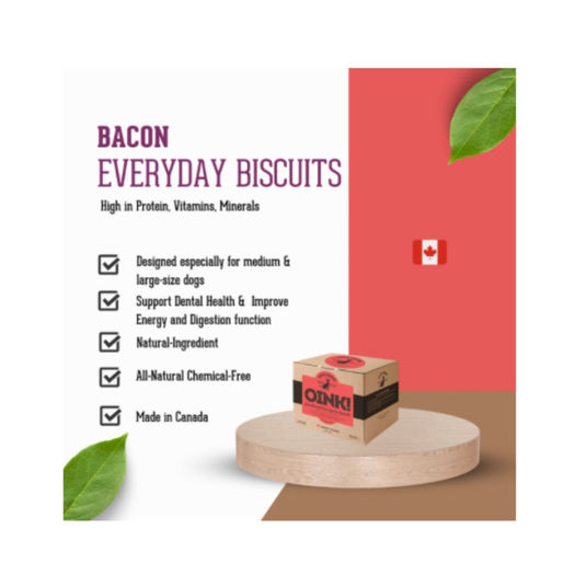 Oink! – Bacon Wholewheat Biscuits For Dogs 2lb Box - Rocky Mountain Dog