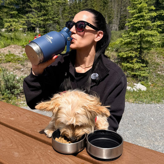 Portable Travel Water Bottle and Feeder Bowls